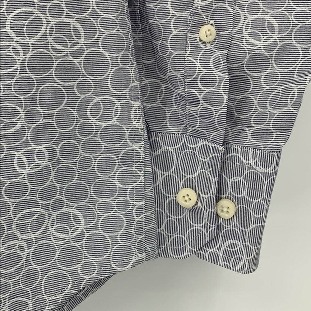 Tallia Gray Geometric Circles Modern Fit Sport Shirt Size Medium - Picture 4 of 16